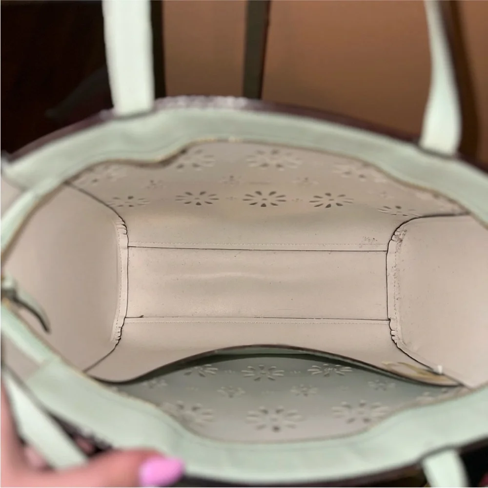 Kate Spade Elizabeth Faye Mint Splash Tote with Cross Body Shoulder Strap - Picture 14 of 14